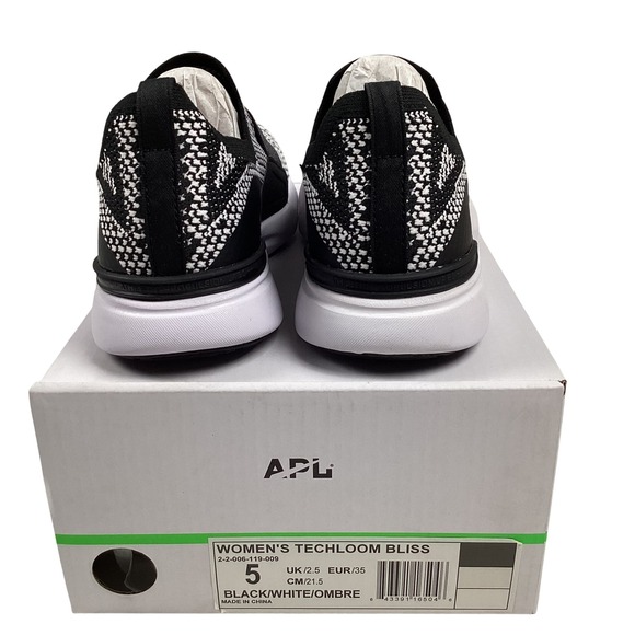 APL‎ Women's Techloom Bliss Slip On Sneakers Black White Ombre Size 5 EUC - Picture 4 of 8